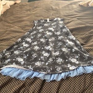 Beautees Dress.Size 14. Black and light blue.